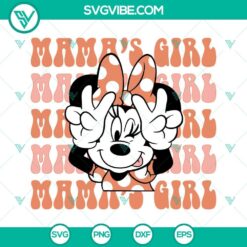 Minnie Mouse SVG design with "Mama's Girl" and "Vacay Mode" text, ideal for Disney mom projects. Cute and stylish SVG file.