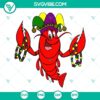 Mardi Gras Cajun crawfish and Fleur De Lis SVG images for download, perfect for festive designs.