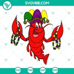 Mardi Gras Cajun crawfish and Fleur De Lis SVG images for download, perfect for festive designs.