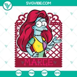 Marge Simpson and Sally from The Nightmare Before Christmas in SVG format for download.