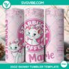 Marie Cat Starbucks Coffee 20oz tumbler wrap PNG file, featuring cute cat design with pink and green accents, perfect for coffee lovers.