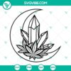 Crystal Moon marijuana cannabis SVG with weed leaf design, perfect for cannabis enthusiasts.