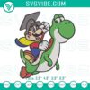 Embroidery design of Mario and Yoshi celebrating graduation, perfect for Super Mario fans. High-quality senior year file.