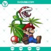 Super Mario smoking cannabis SVG file, featuring a weed high pot plant design. Ideal for cannabis-themed digital projects.