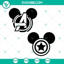 Marvel Mickey Mouse Ears SVG file with Avengers Endgame theme and Captain Marvel design for download.