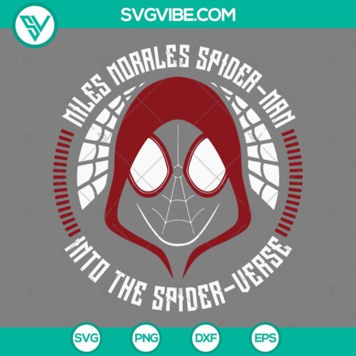 Spider Man Miles Morales SVG logo with PNG, EPS, DXF files, ideal for download.
