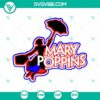 Mary Poppins silhouette design digital download in SVG, PNG, DXF, and EPS formats, perfect for crafting projects.