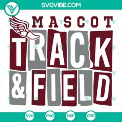 Mascot track and field SVG file design with PNG, DXF, and EPS formats, perfect for sports-themed projects.