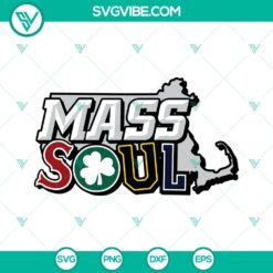 Mass Soul Boston sports SVG files for crafts with PNG, DXF, and EPS formats. Perfect for DIY projects and sport-themed designs.