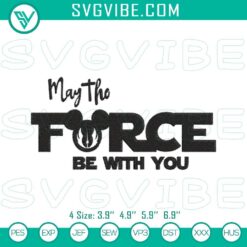 May The Force Be With You Mickey Jedi Order embroidery design, Star Wars file - ideal for crafting projects and fan apparel creation.