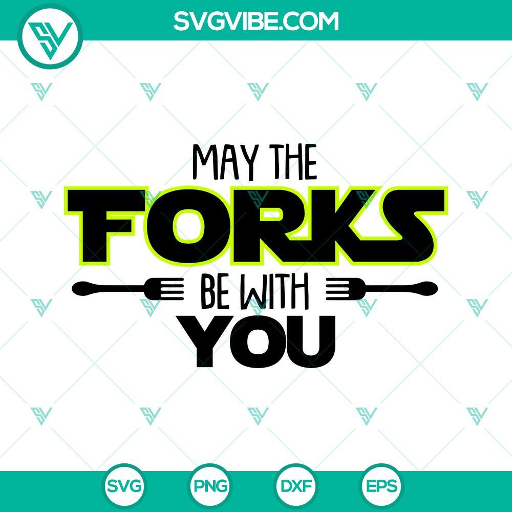 may-the-forks-be-with-you-svg-funny-star-wars-svg-kitchen-and-cooking-svg-png-dxf-eps-designs-4-mockup.jpg May The Forks Be With You SVG file with funny Star Wars theme for kitchen decor.