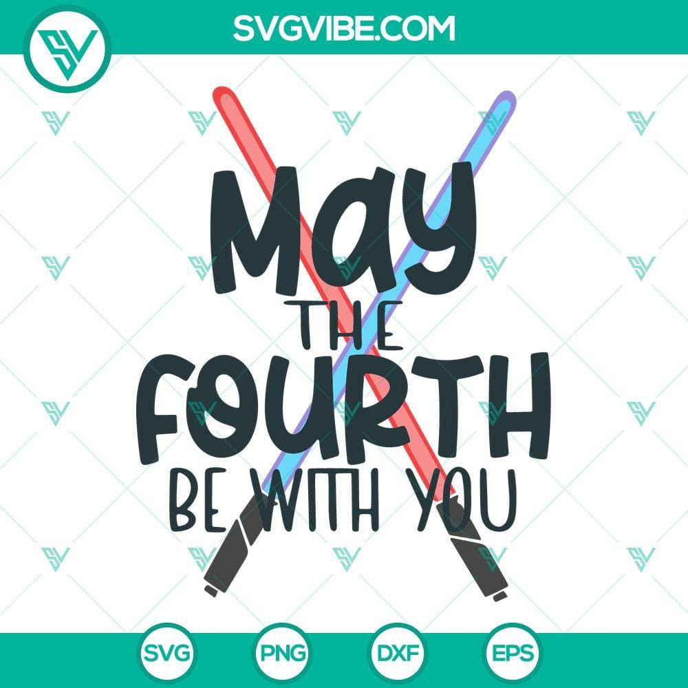 may-the-fourth-be-with-you-lightsaber-svg-star-wars-day-svg-png-dxf-eps-cutting-files-4-mockup.jpg May the Fourth Be With You Lightsaber SVG File for Star Wars Day celebration, featuring a lightsaber design. Good for PNG use.