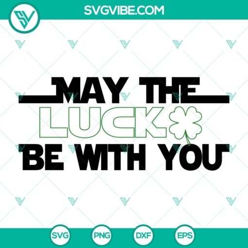 Star Wars themed St. Patrick's Day SVG with shamrock clover, ideal for crafting projects and apparel design.