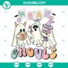 Mean ghouls SVG files with boo ghost Halloween design, PNG, DXF, and EPS cut files for crafting projects.