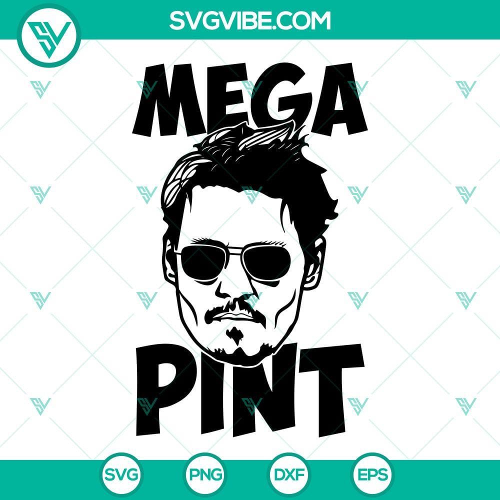 Mega Pint Johnny Depp SVG PNG DXF EPS Cut Files Digital Downloads Mega Pint Johnny Depp SVG file with PNG, DXF, EPS formats for digital download. Ideal for DIY projects, crafts, and personalization.