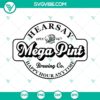 Mega Pint SVG design with Hearsay Brewing Company logo, "Happy Hour Anytime" text. Perfect for beer enthusiasts.