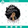 Melanin Queen SVG File with dripping design, ideal for digital projects and creations celebrating diversity and empowerment.