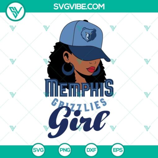 Memphis Grizzlies girl SVG file with team logo and design elements for basketball fans. Perfect for crafting projects.