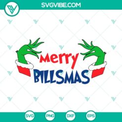 Merry Billsmas SVG Files featuring Christmas Buffalo Bills and Bills Grinch designs for the holidays. Great for Buffalo Bills fans.