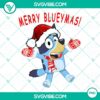 Bluey-themed Merry Christmas PNG images in blue color scheme, perfect for festive digital designs.