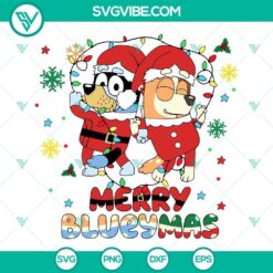 Bluey Christmas Santa Claus SVG design for download - Merry Blueymas SVG perfect for holiday projects.