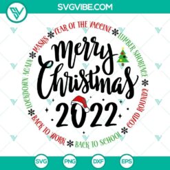 Merry Christmas 2022 SVG file with festive holiday saying for download, Christmas-themed design.