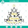 Harry Potter themed Merry Christmas and Magical New Years SVG file with wizard hat, snowflakes, and magical elements for Christmas crafting projects.