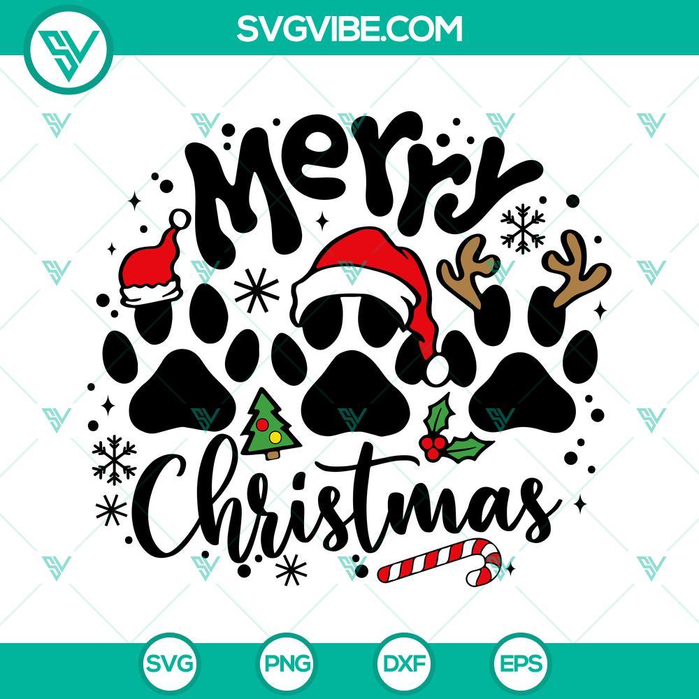 merry-christmas-paws-svg-paws-with-santa-hat-svg-christmas-dog-svg-png-dxf-eps-10-mockup.jpg Merry Christmas Paws SVG images featuring paws wearing Santa hats, perfect for Christmas dog-themed projects.