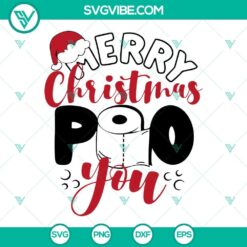 Funny Christmas toilet paper SVG design "Merry Christmas Poo You" with PNG files. Perfect for holiday crafting projects.