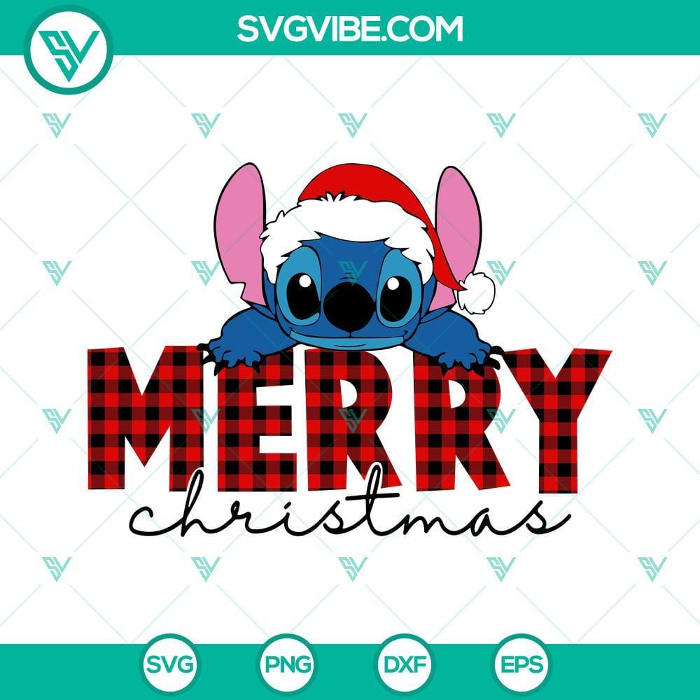 merry-christmas-stitch-svg-stitch-santa-hat-merry-christmas-svg-png-dxf-eps-files-3-mockup.jpg Merry Christmas Stitch Santa Hat SVG design for festive crafts and projects.
