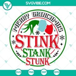 2022 Grinchmas SVG ornament with Stink Stank Stunk phrase, perfect for Christmas decor.