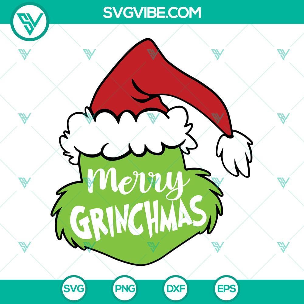 Merry Grinchmas SVG, Grinch Christmas SVG, Grinchmas SVG Grinchmas SVG files with festive Grinch Christmas designs, ideal for holiday crafting projects.
