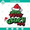 Grinch face Merry Christmas SVG files, festive holiday design for crafting projects.
