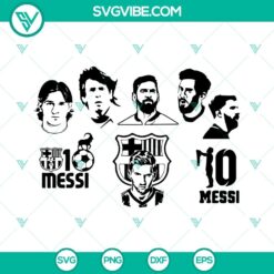 Lionel Messi SVG bundle with soccer and football images for download.