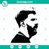 Lionel Messi SVG design for Cricut, featuring Messi's face for download in PNG, DXF, and EPS formats.