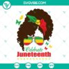 Messy Bun Celebrate Juneteenth SVG featuring a stylish Black woman design, perfect for Juneteenth celebrations.