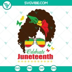 Messy Bun Celebrate Juneteenth SVG Image, Black Woman SVG Image, Black