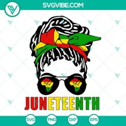 Messy Bun Juneteenth SVG Image, Afro Girl SVG File, Black History Month SVG Image,