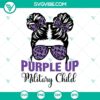 Purple up military child SVG download for messy bun hairstyle, perfect for Military Child Month celebration.