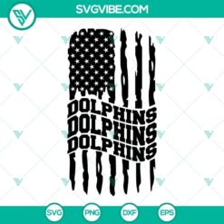 Miami Dolphins American Flag SVG File, Dolphins Football SVG Image PNG DXF 2