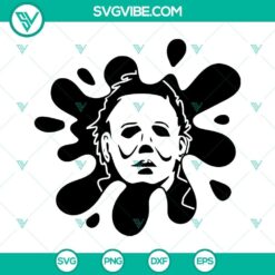 Michael Myers horror movie character blood effect SVG images for Cricut in PNG, DXF, and EPS formats.
