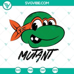 Michelangelo Mutant Ninja Turtles SVG design for download in PNG and DXF formats. TMNT cartoon character SVG image.