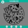 Mickey 100 Magical Days of School SVG files with PNG, EPS, and DXF formats for crafting activities and projects.