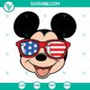Mickey Mouse 4th of July American Flag Sunglasses SVG design, perfect for patriotic crafts and projects.