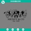 Mickey And Co EST 1928 SVG images featuring Mickey and Friends Disney characters. Includes PNG, EPS, DXF files for crafting projects.