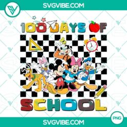 Disney Mickey and Friends 100th Day of School PNG image, featuring beloved characters celebrating 100 days of school.