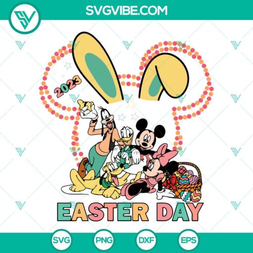 Mickey and Friends Easter Day 2023 SVG file featuring a magical eggs design with a mouse character, perfect for holiday crafts and projects.