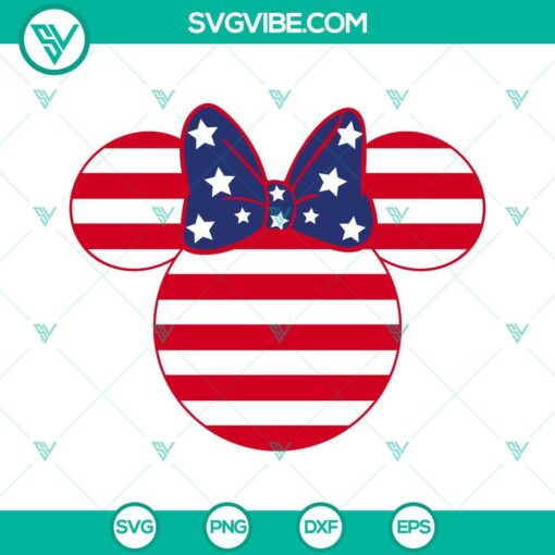 Mickey And Minnie Ears Stars And Stripes SVG Images, USA Flag SVG Files, 1