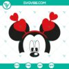 Mickey and Minnie heart SVG image bundle perfect for Valentine's Day activities, featuring cute Disney characters.