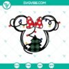 Disney Mickey and Minnie Mouse Christmas lights and Christmas tree SVG files for holiday crafting projects.